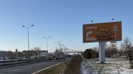 Popeyes z nową reklamą kierunkową na Struga w Szczecinie