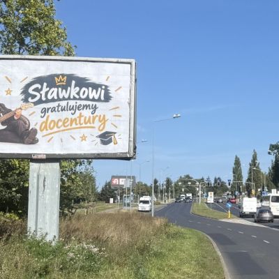 Sławkowi gratulujemy.... czyli akcja przyjaciół na naszym bilboardzie przy Derdowskiego w Szczecinie